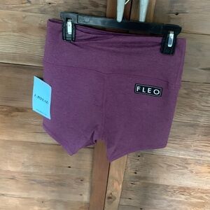 FLEO women’s athletic shorts, Wood Violet (purple), XS, NWT